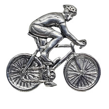 Cyclist Pewter Pin Badge Tour