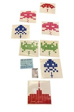 BLIK Brand Invader Video Game Style Wall Sticker Decals Red Blue Green Pink 13" 