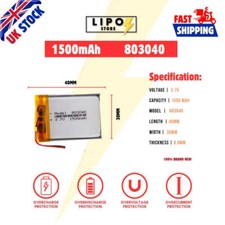 ⚡ 3.7V 803040 1500mAh LiPo