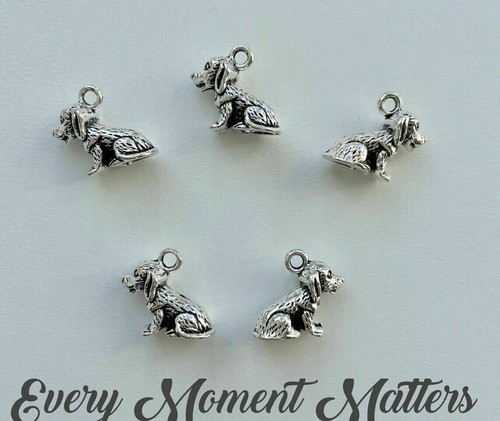 Tibetan silver dog charm - x,