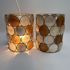 Pair of Capiz Shell Cylinder