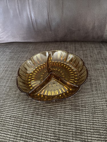 Vintage amber glass flower - glass,