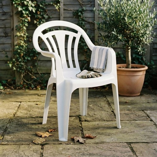 Stackable white plastic - white,