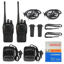 BAOFENG BF888S PLUS 5W UHF VHF DUAL BAND TWO WAY HAM RADIO WALKIE TALKIE 2 PCS