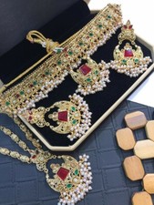 Pakistani style kundan choker set with matha patti