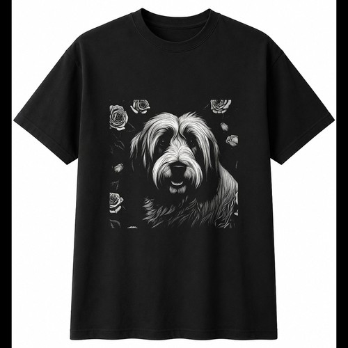 Charcoal bearded collie - bearded, with