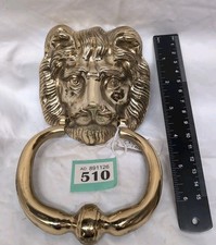 Large Reclaimed Brass Lion's Head Door Knocker Heavy 0.6kg 2 X Bolts Included 