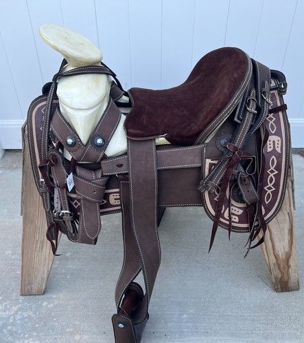 Brown charro saddle - ,