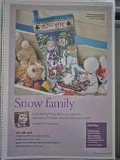 Snow Family Christmas Stocking Cross Stitch Pattern