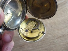 SUPERB  SILVER FUSEE VERGE FULL HUNTER POCKET WATCH  DATES C1834