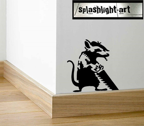 Banksy rat with saw skirting - banksy,
