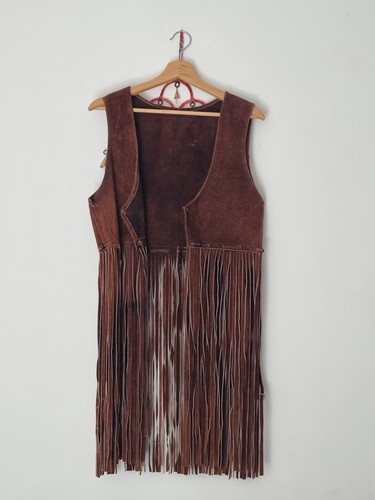 Vintage suede long - long, vest