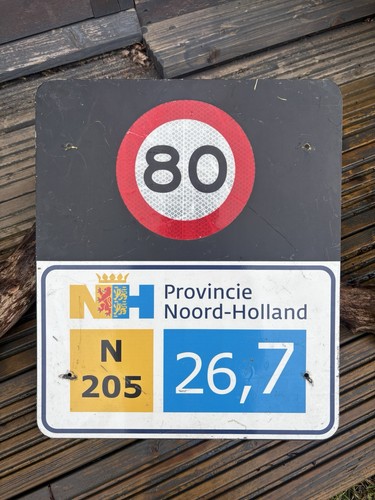 Vintage dutch road sign - dutch,