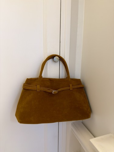 Mustard faux suede - , handbag