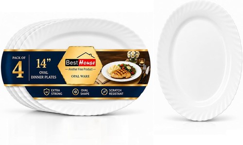 White opalware dinner - bh,