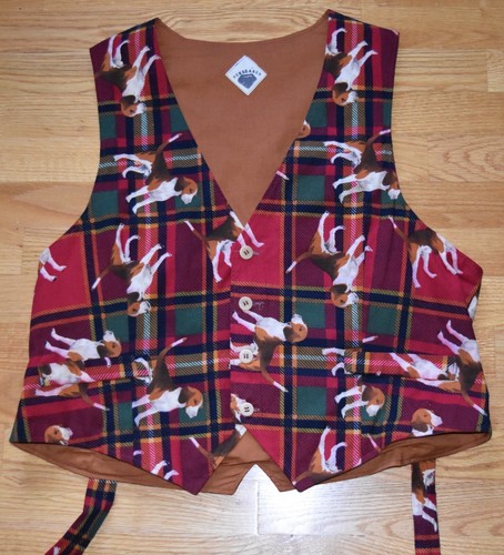 Vtg pendragon plaid vest - vest, dog