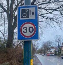 30mph Speed Camera Sign. Post