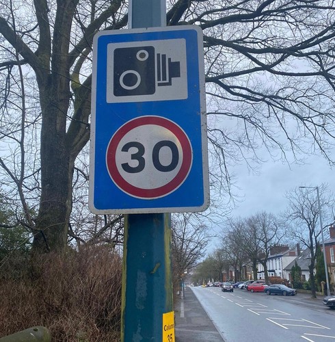 30mph speed camera sign post - 30mph,