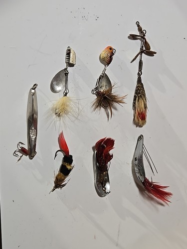 Vintage metal wood fishing - vintage,