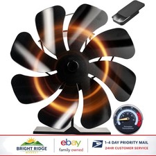 Black Metal Stove Fan with 8