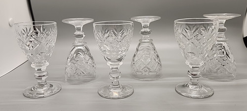 Six vintage liqueur stemmed - six,