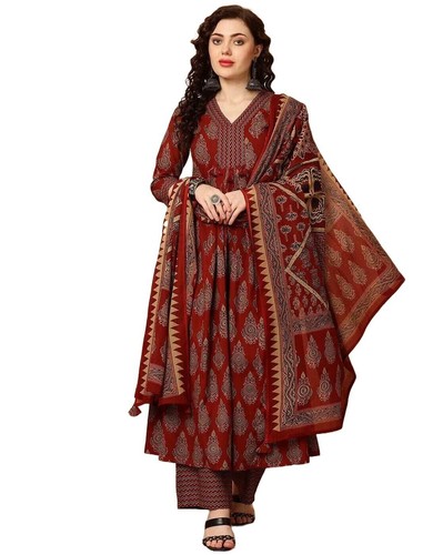 Women printed kurta and pant - and,