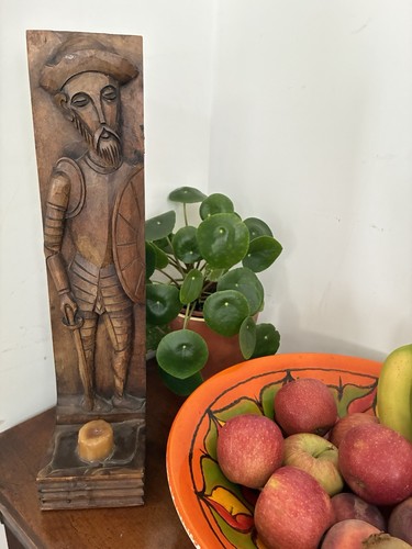 Hand carved solid wood candle - hand,