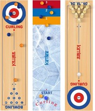 KETIEE Curling Game for Family 47 inch, 3 in 1 Table Shuffleboards, Tabletop Cu