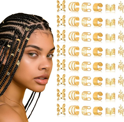 Nogeqi pcs gold hair cuffs - nogeqi,
