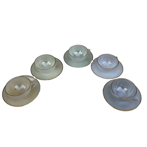 Arcopal opal cups and - cups, saucers