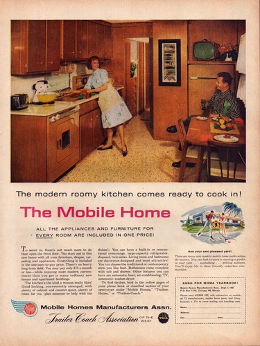 1960 mobile home print mid - 1960,