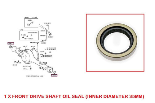 Front driveshaft oil seal 35mm - oil,