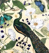 Peacock Printed Velvet Fabric