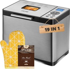 Bread Maker Machines 19-in-1 KITCANIS, 2.2LB Large Bread Machine, Stainless-Used