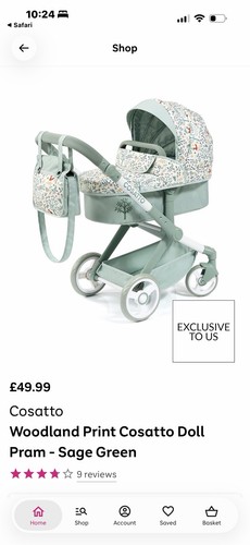 Cosatto dolls pram - dolls, green