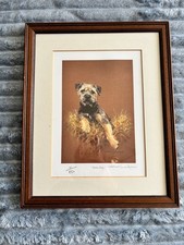 Limited Edition framed Print by Debbie Gillingham “Straw Dog”, border terrier. 