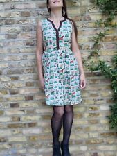 Cath Kidston Skater Dress 8 S Farm Animals Cow Horse Duck Pig Chicken Sheep boho