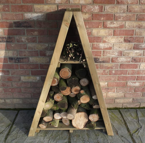 Small wooden wall log store - wall,
