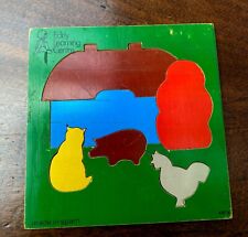 Vintage Wooden Child's Farm jigsaw puzzle, 1980 Early Learning Centre