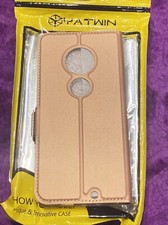 For Motorola Moto G7 PU Leather Wallet Flip Phone Case Cover Magnetic Lock Rose