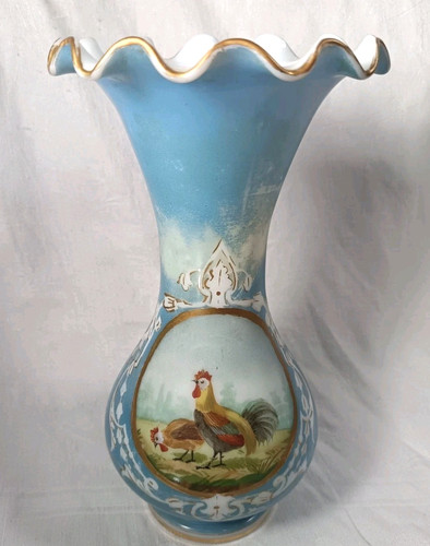 Blue opaline glass - ,