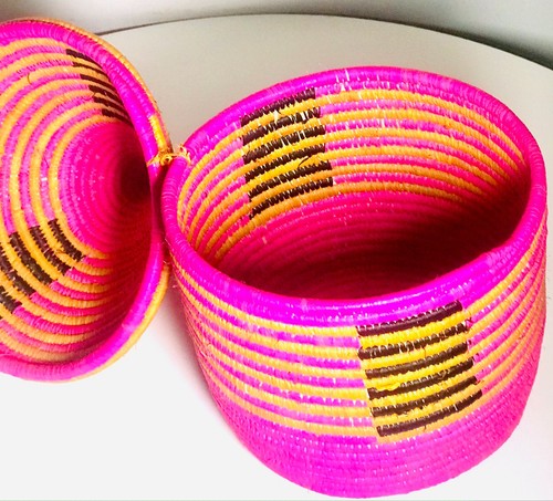 Handwoven lidded basket - handwoven,