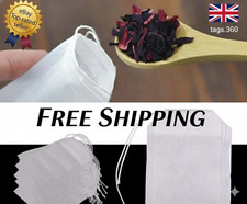 100Pcs Empty Tea Bags Muslin Drawstring Bath Herbs Filter Making Spice