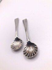 antique X2 solid silver sugar spoons Made By JD&S Good Condition