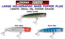 1 TRONIX LARGE BIG MOUTH BASS SURFACE POPPER PLUG PIKE PREDATOR SEA FISHING LURE