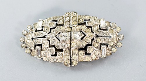 Antique white metal - white, marcasite