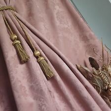  Bespoke Large  Damask Peachy Pink Curtains 82"×102"