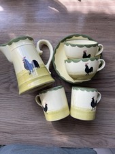 Faïencerie Zeller chicken and rooster Tea Coffee Set Milk Jug