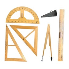 5 Pieces Large Mathematics Teaching Rulers Math Teaching Supplies Protractor