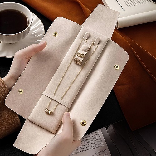 Portable leather jewelry roll - portable,